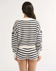 Primi Sonny V Neck Jumper Navy Stripe