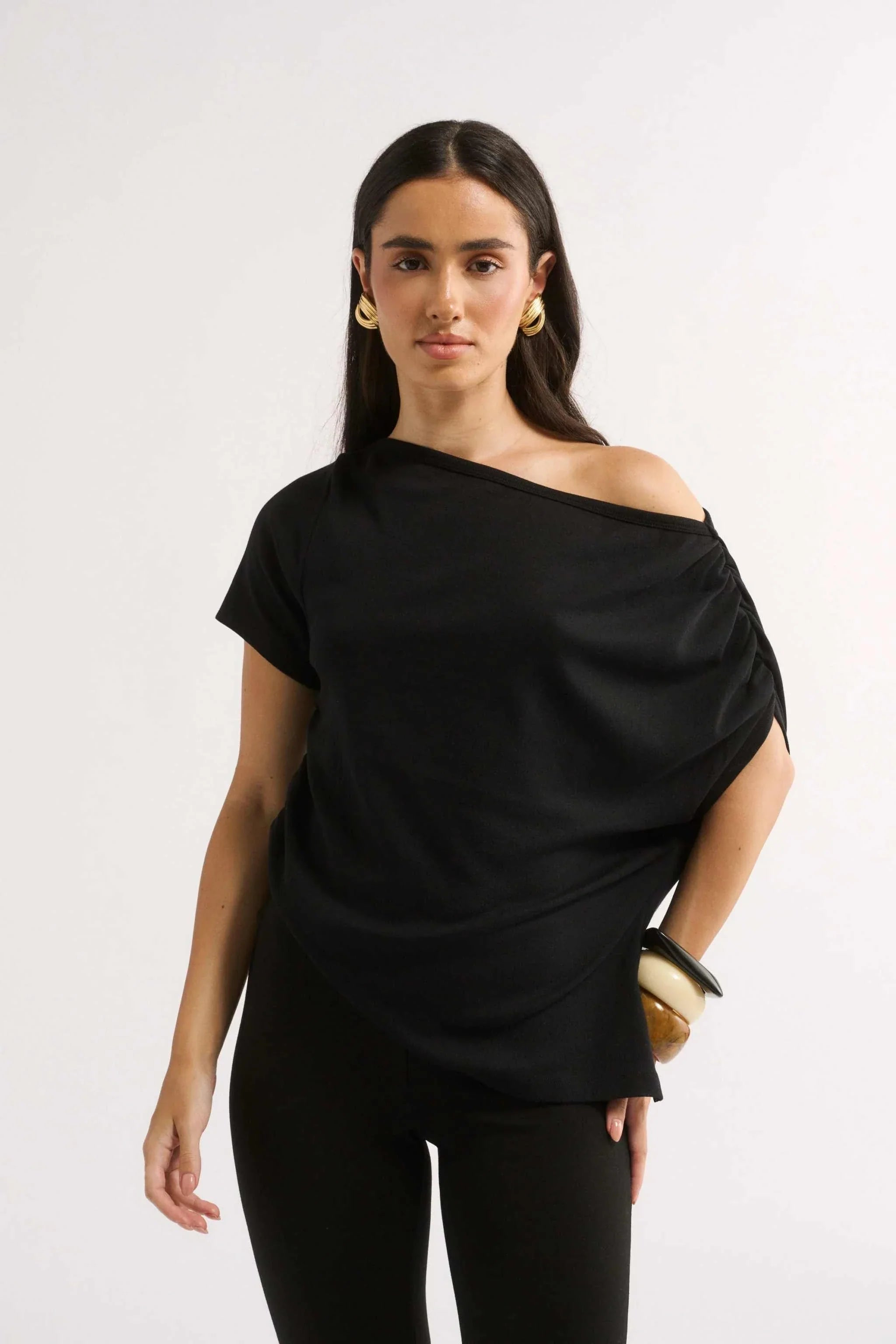 Primi Estelle Off Shoulder T/Shirt Black