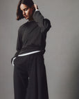 Courtney Zheng Elena Pima Cotton Long Sleeve Top Pewter