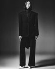 Courtney Zheng Jacques Tie Back Poplin Shirt Black