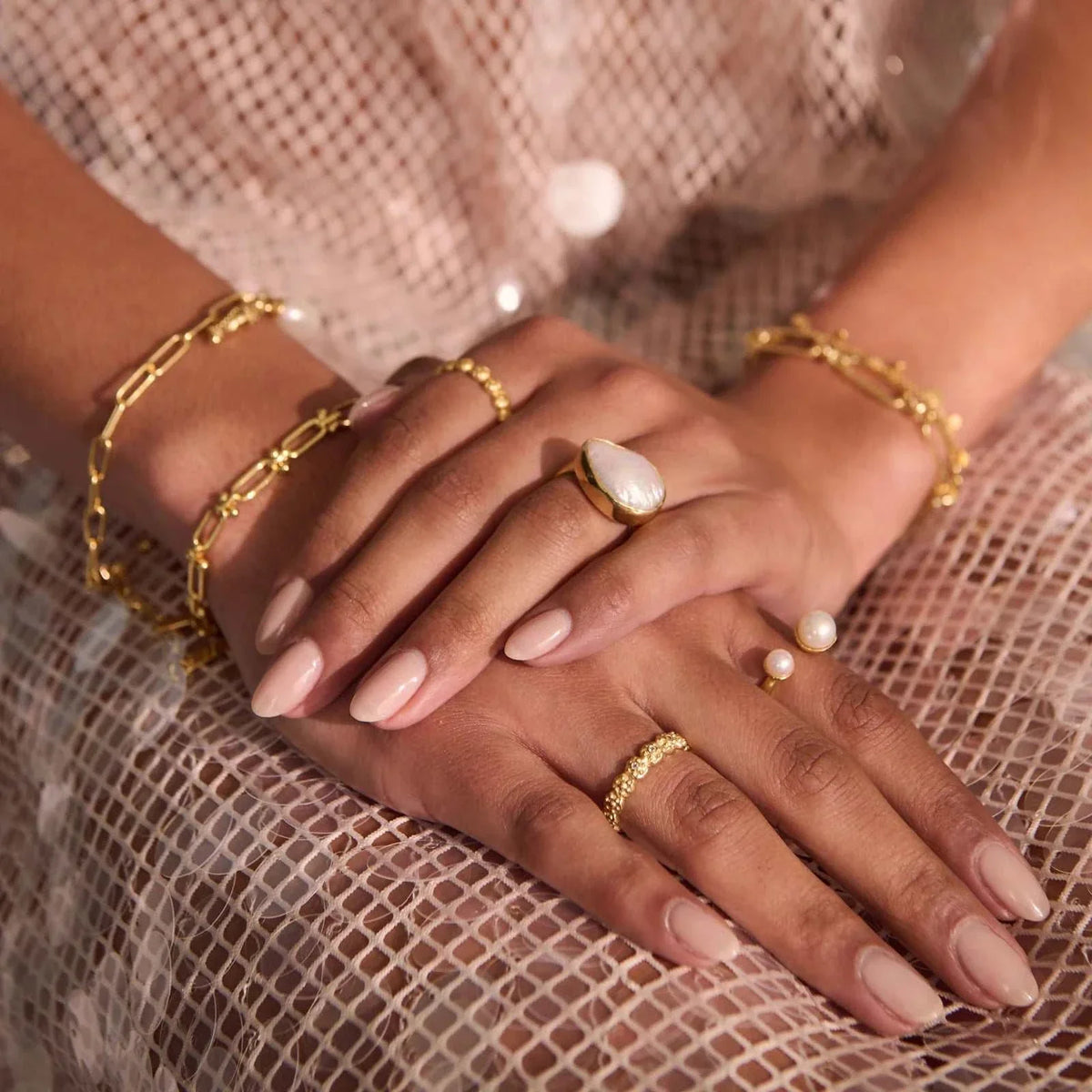 Murkani Of the Sea Baroque Pearl Ring Gold