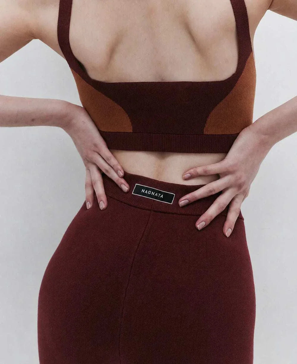 Nagnata Organic Colour Block Bralet Mulberry