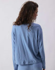 American Vintage Ypawood Long Sleeve T Shirt Blue Melange