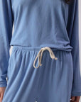 American Vintage Ypawood Long Sleeve T Shirt Blue Melange