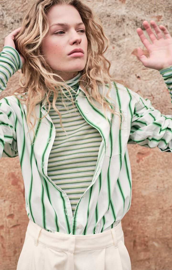 American Vintage Womens Shirt Zatybay Lagoon Stripes