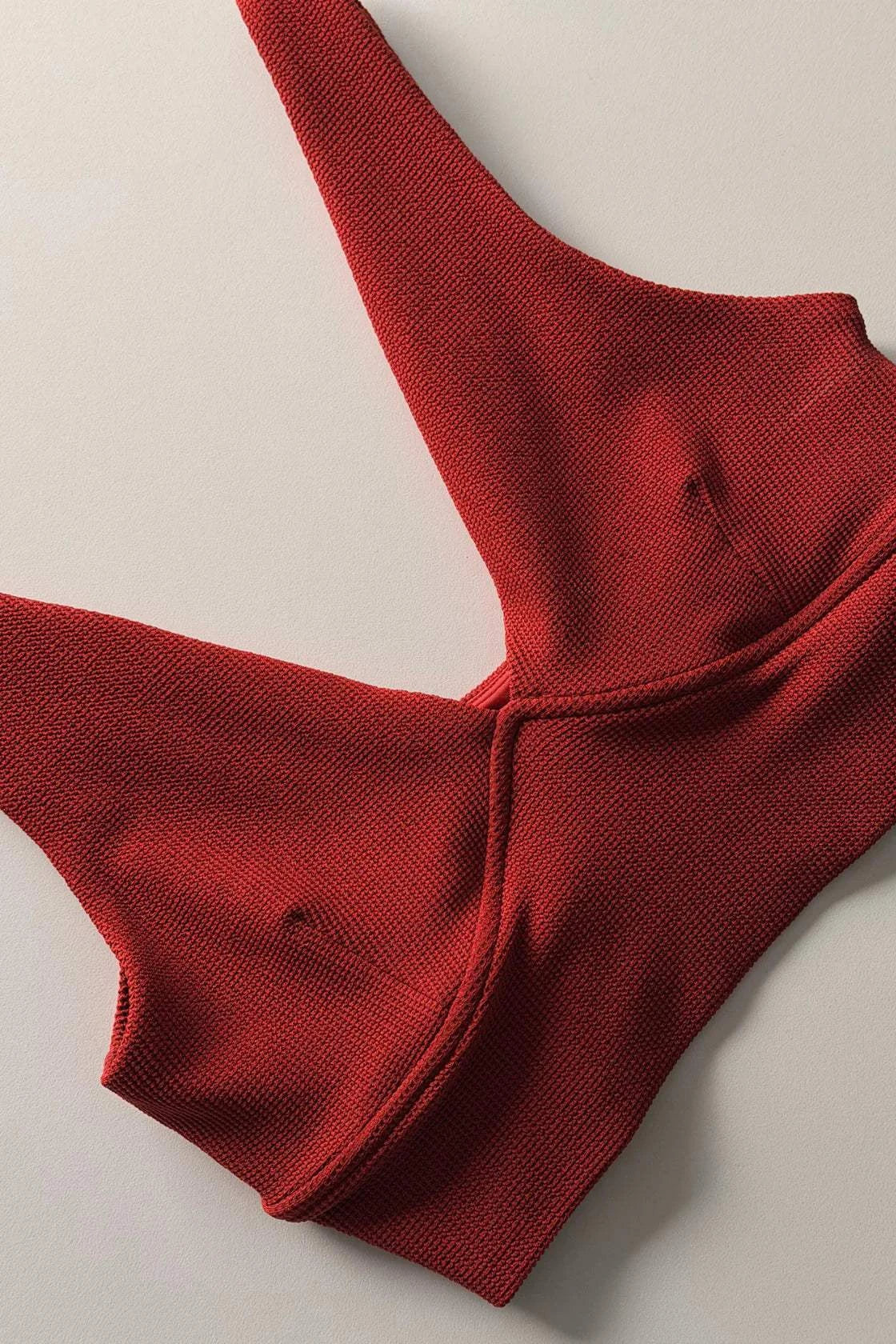 Zulu and Zephyr Crop Top Red Waffle