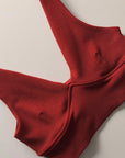 Zulu and Zephyr Crop Top Red Waffle
