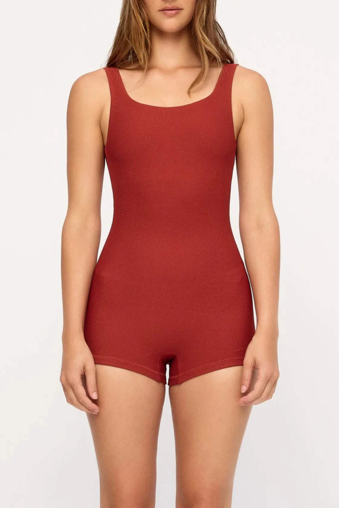 Zulu and Zephyr 2 Inch Bodysuit Red Waffle