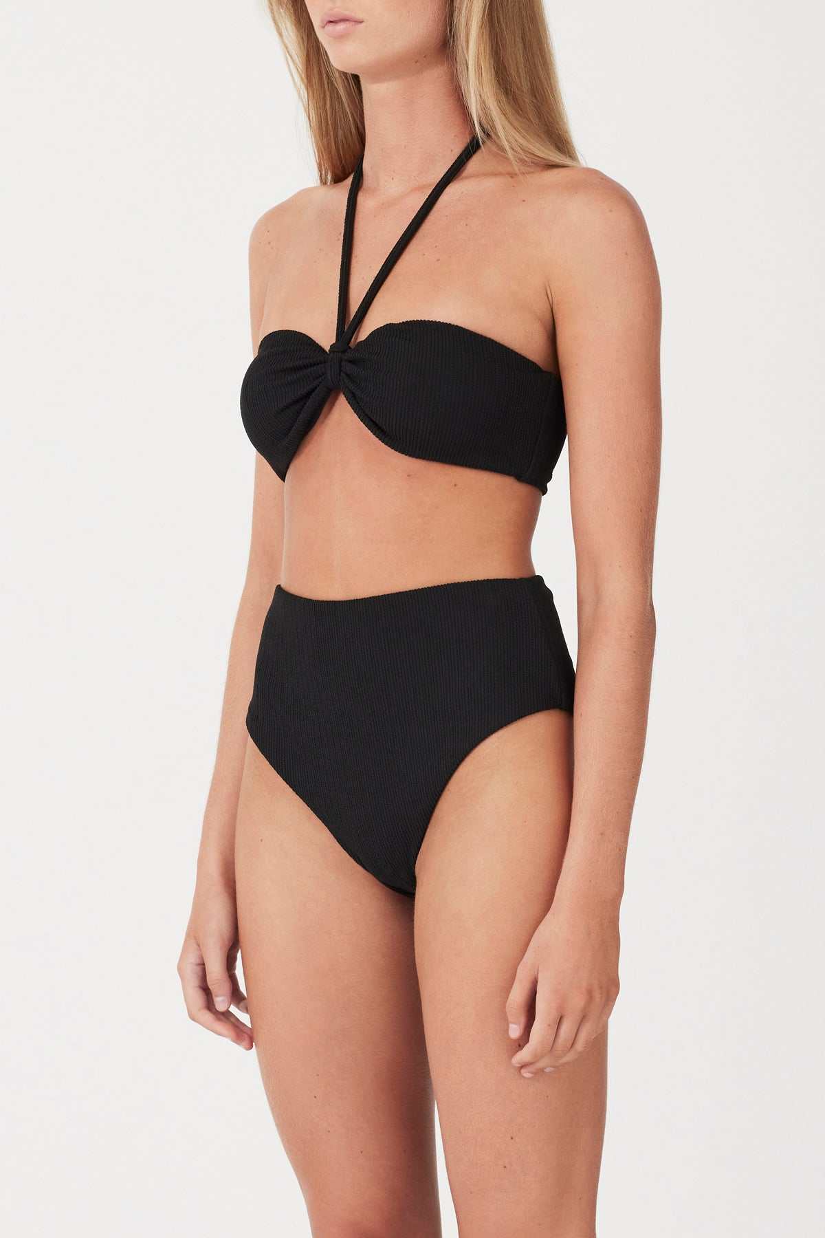 Zulu and Zephyr Black Textured Bandeau