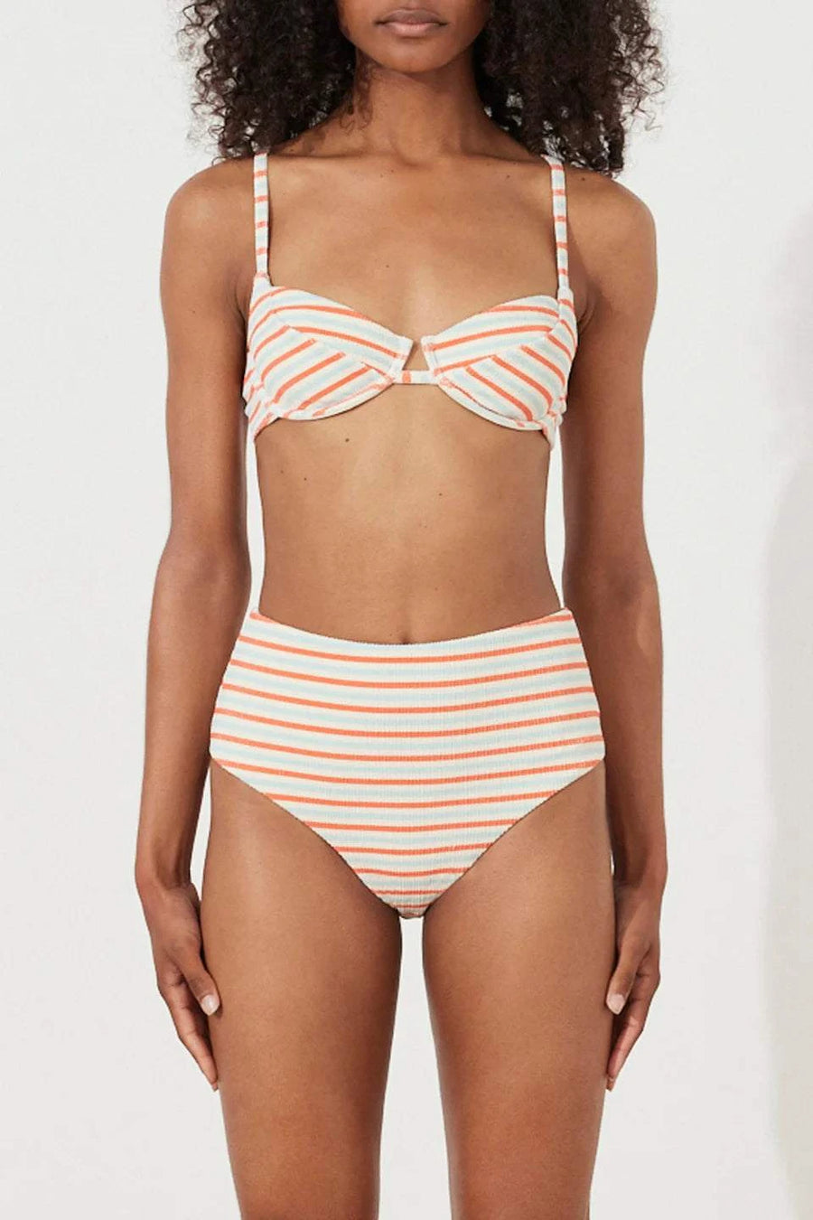 Zulu and Zephyr Chilli Stripe Textured Waisted Full Brief