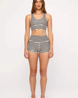 Zulu and Zephyr Crop Top Black Stripe