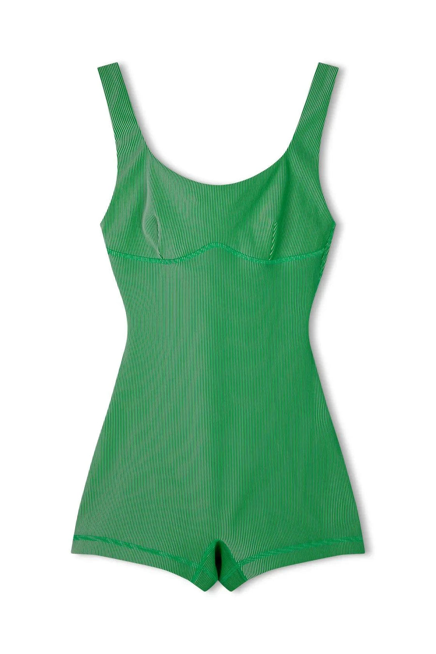 Zulu and Zephyr Stripe RIb Bralette Bodysuit Parrot Green