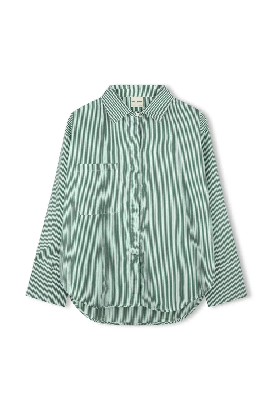 Zulu and Zephyr Cotton Shirt Tallow Pin Stripe