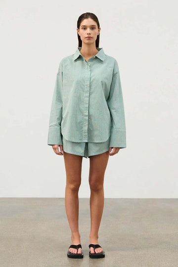 Zulu and Zephyr Cotton Shirt Tallow Pin Stripe