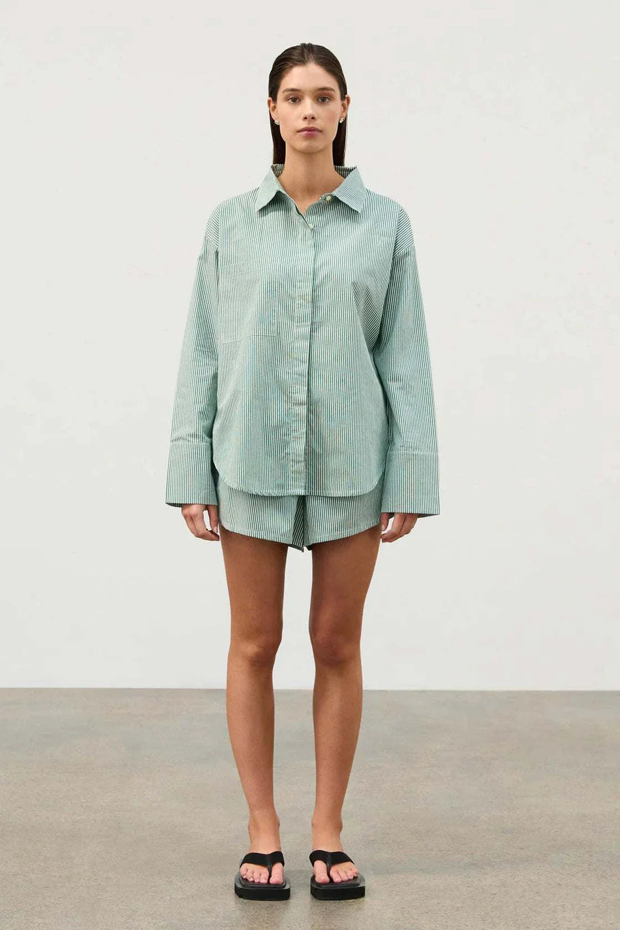 Zulu and Zephyr Cotton Shirt Tallow Pin Stripe
