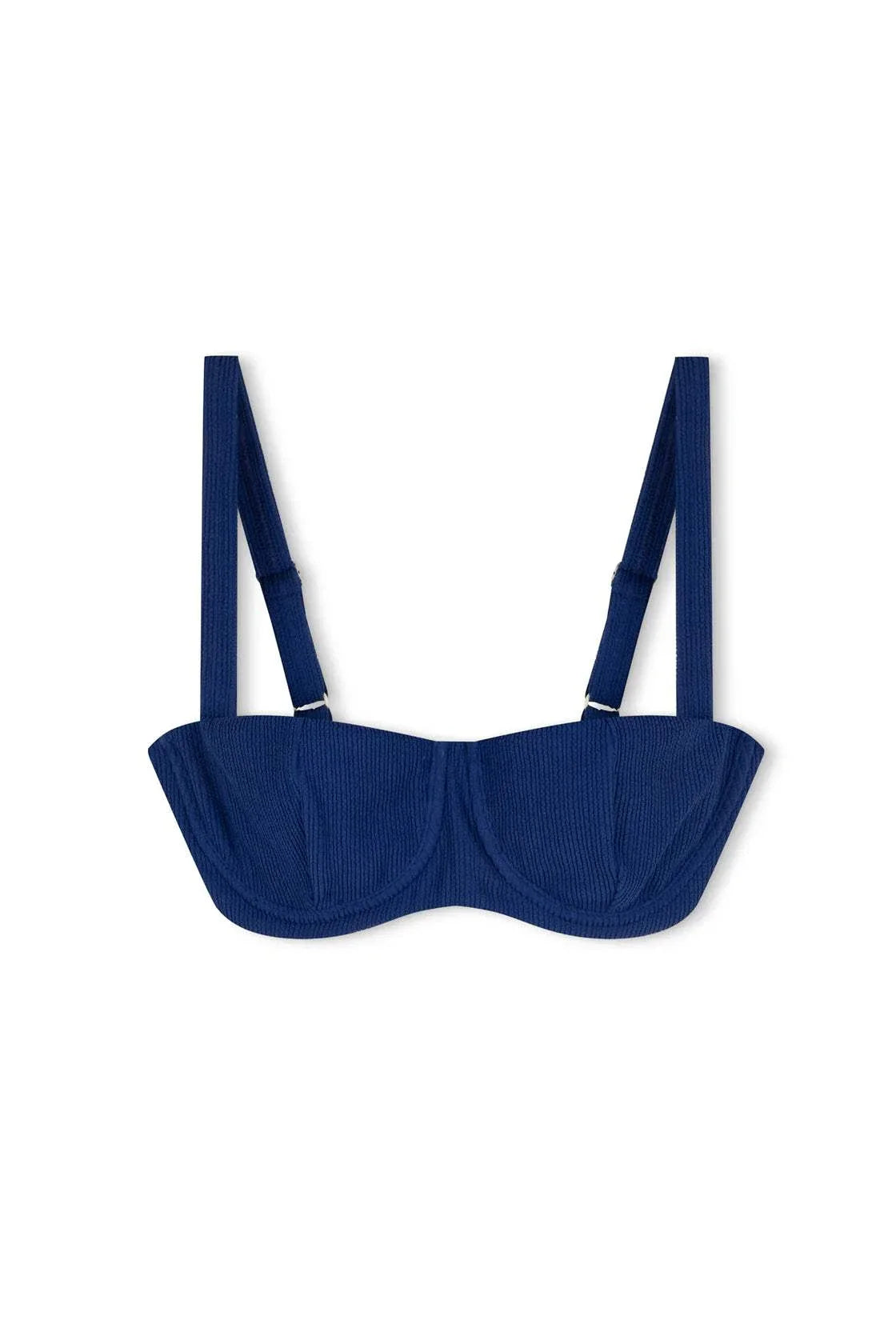Zulu and Zephyr Ocean Blue Textured Balconette Bra Cup