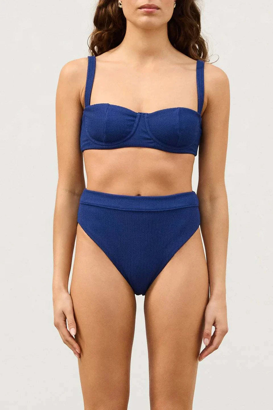 Zulu and Zephyr Ocean Blue Textured Balconette Bra Cup