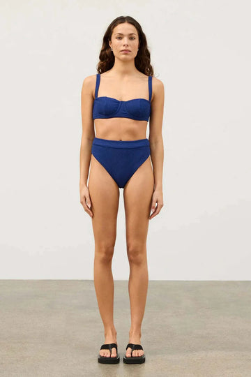 Zulu and Zephyr Ocean Blue Textured Balconette Bra Cup