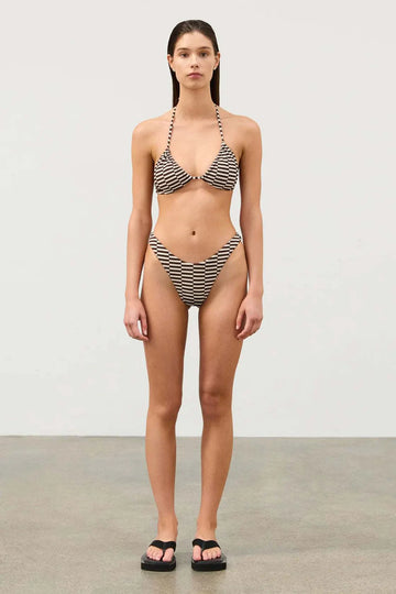 Zulu and Zephyr Textured Curve Brief Cocoa Grid