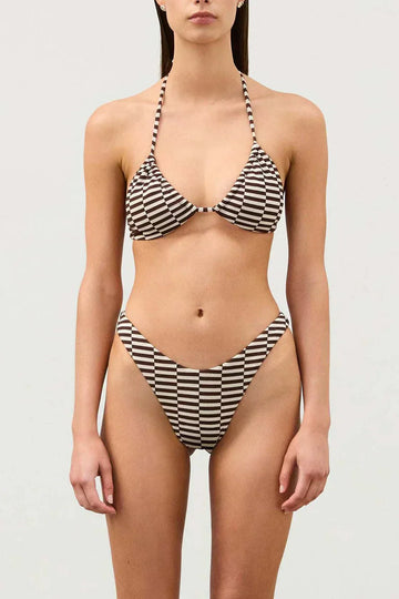 Zulu and Zephyr Halter Top Cocoa Grid