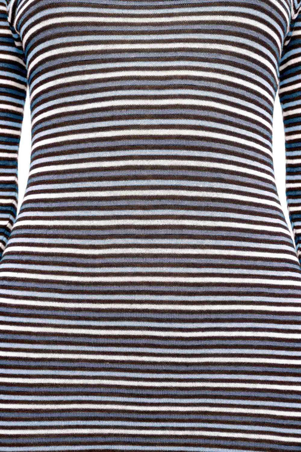 Zulu and Zephyr Knit Mini Dress Blue Pin Stripe