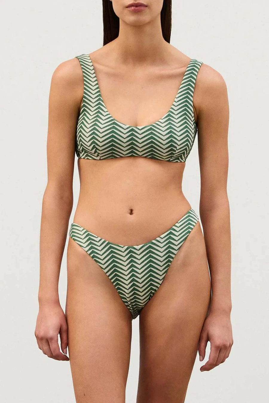 Zulu and Zephyr Zig Zag Curve Brief Green