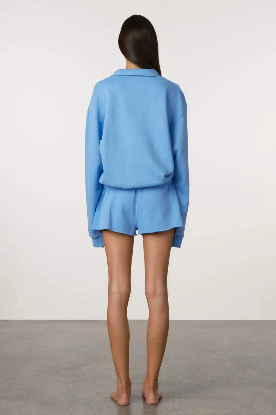 Zulu and Zephyr Collared Sport Sweatshirt Ocean Blue