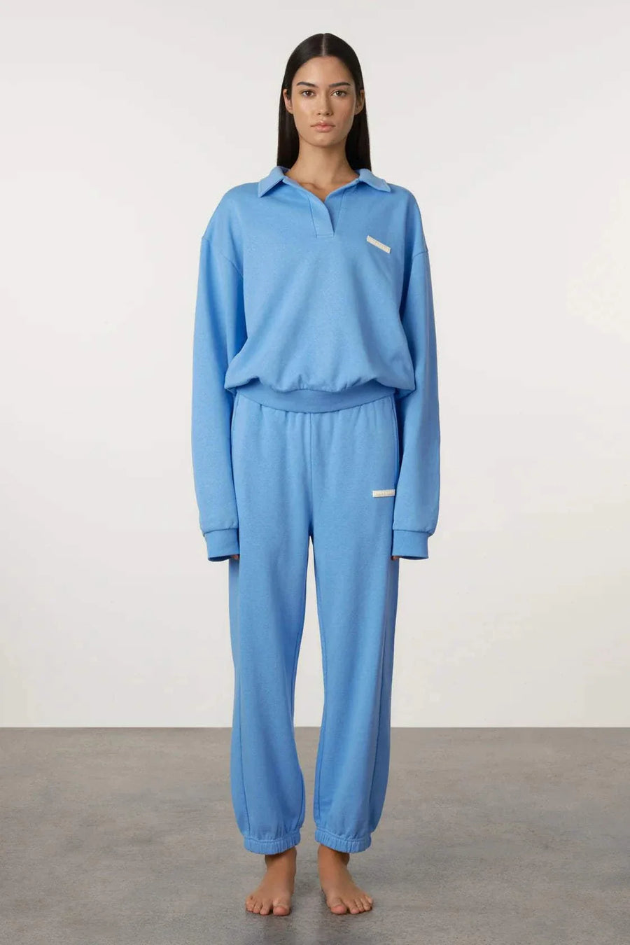 Zulu and Zephyr Collared Sport Sweatshirt Ocean Blue