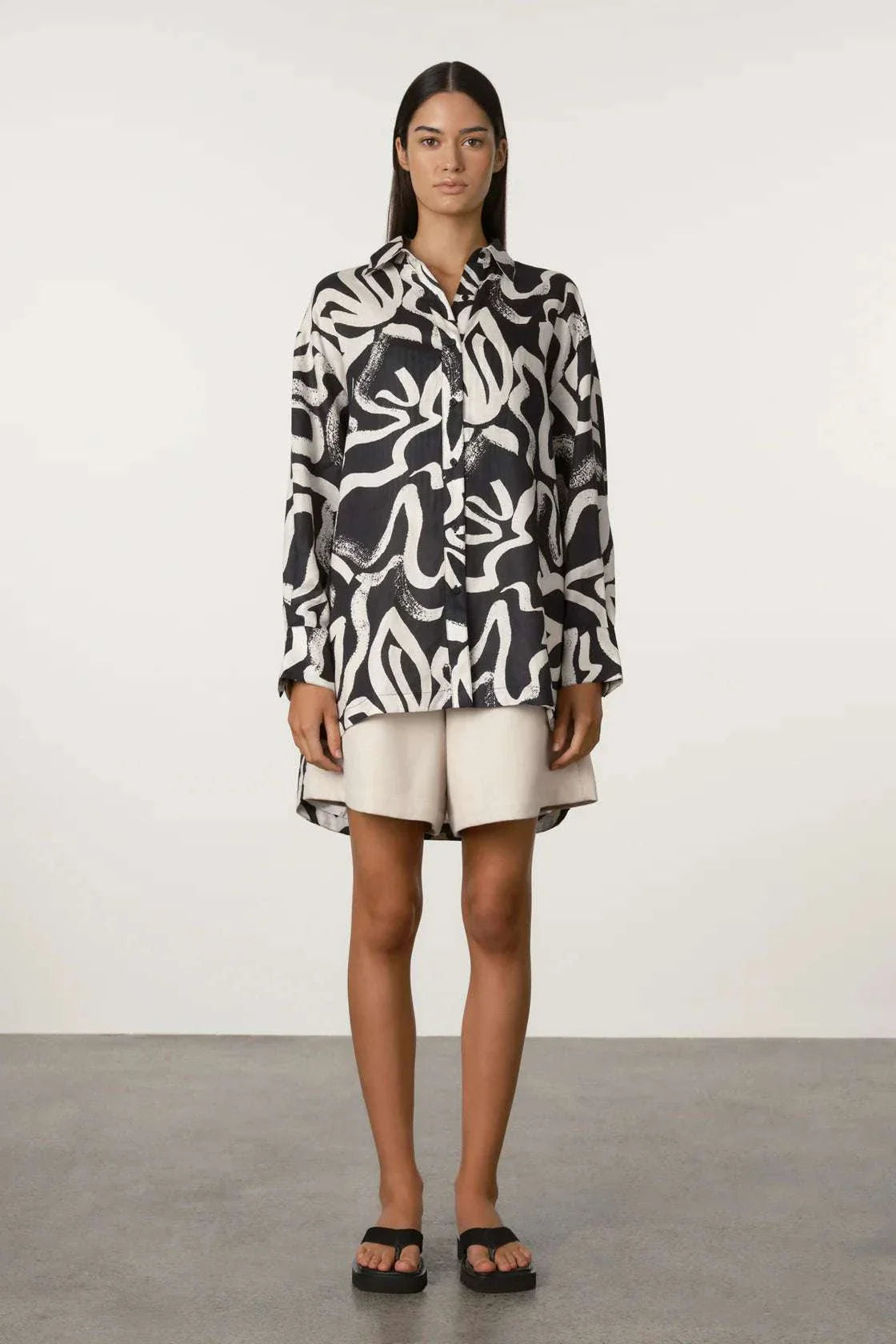 Zulu and Zephyr Linen Shirt Paint Flower