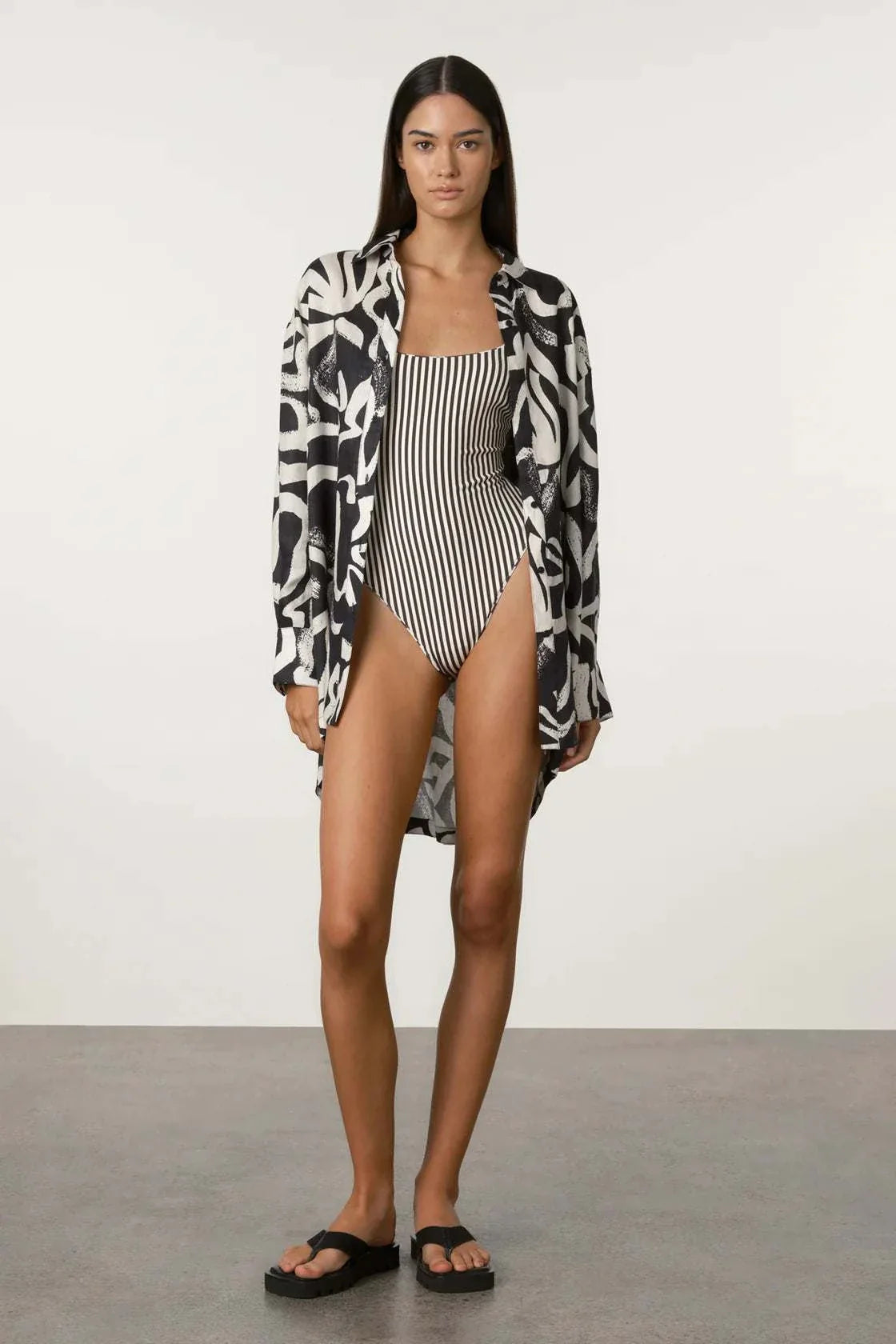 Zulu and Zephyr Linen Shirt Paint Flower