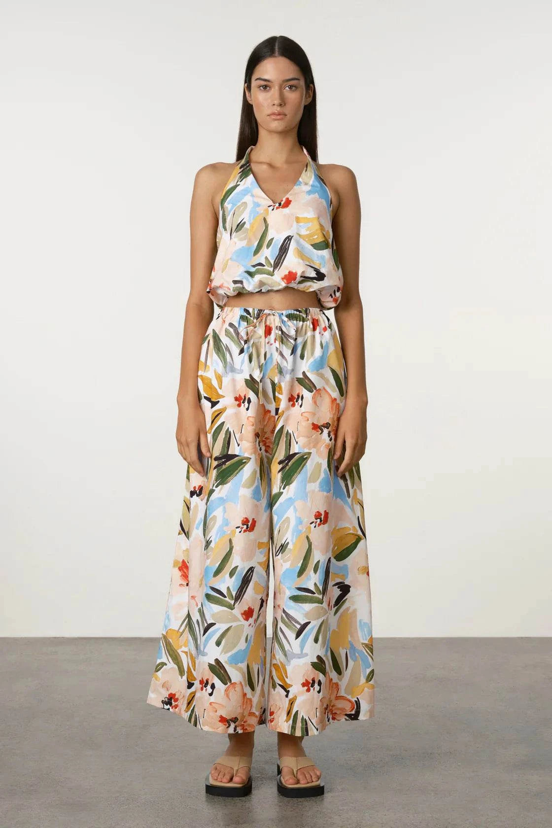 Zulu and Zephyr Summer Floral Cotton Halter Top