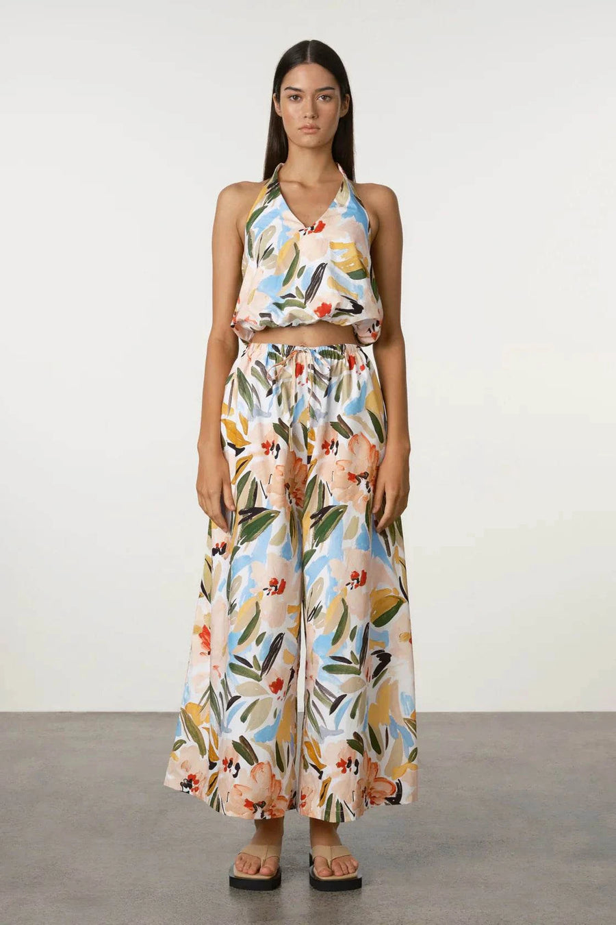 Zulu and Zephyr Summer Floral Cotton Halter Top