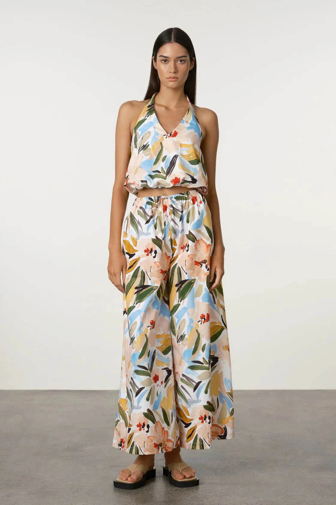 Zulu and Zephyr Summer Floral Cotton Halter Top