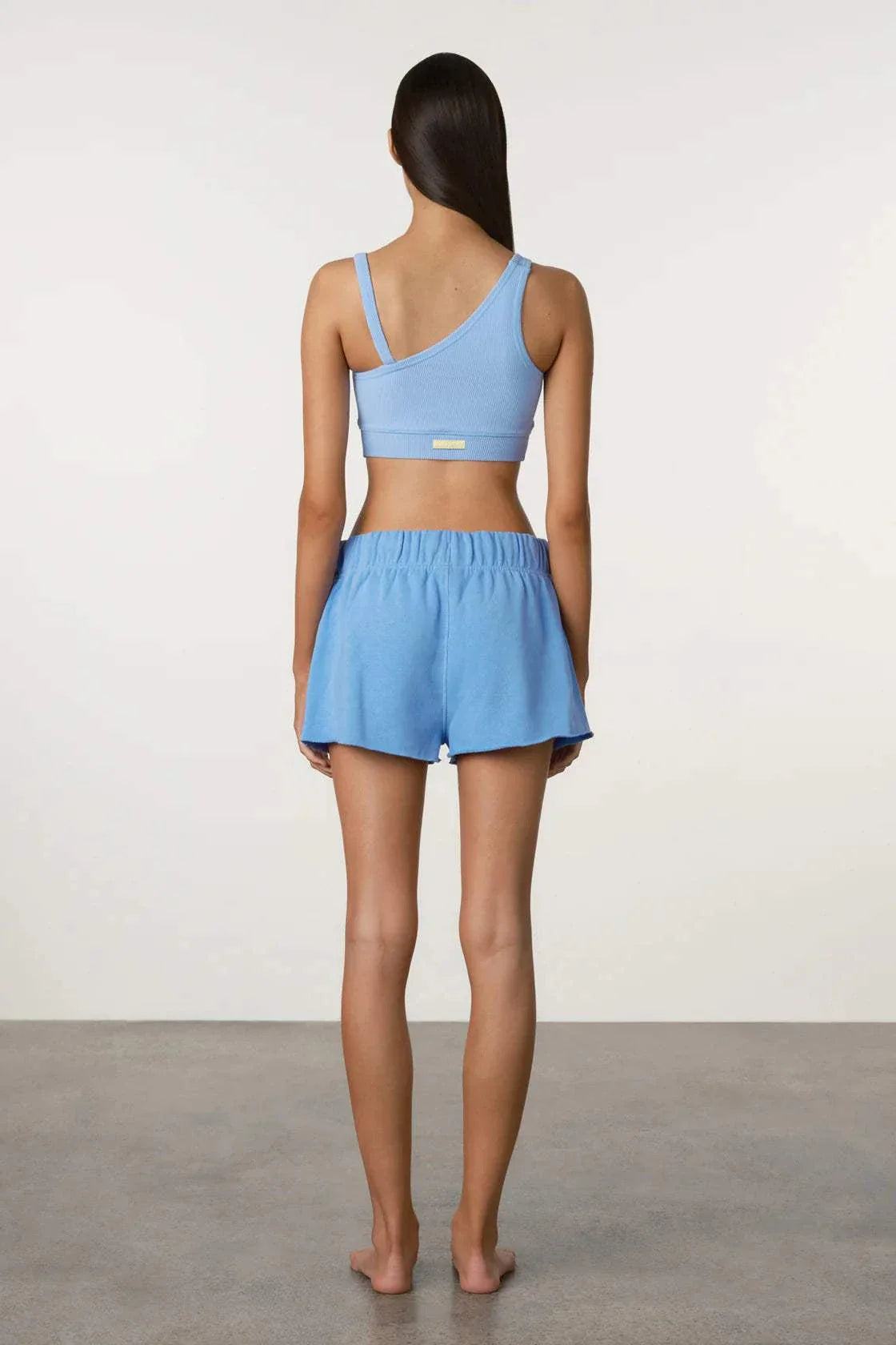 Zulu and Zephyr Waffle Crop Top Ocean Blue