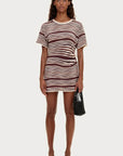 Zulu and Zephyr T-Shirt Knit Dress Chocolate Stripe