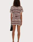 Zulu and Zephyr T-Shirt Knit Dress Chocolate Stripe