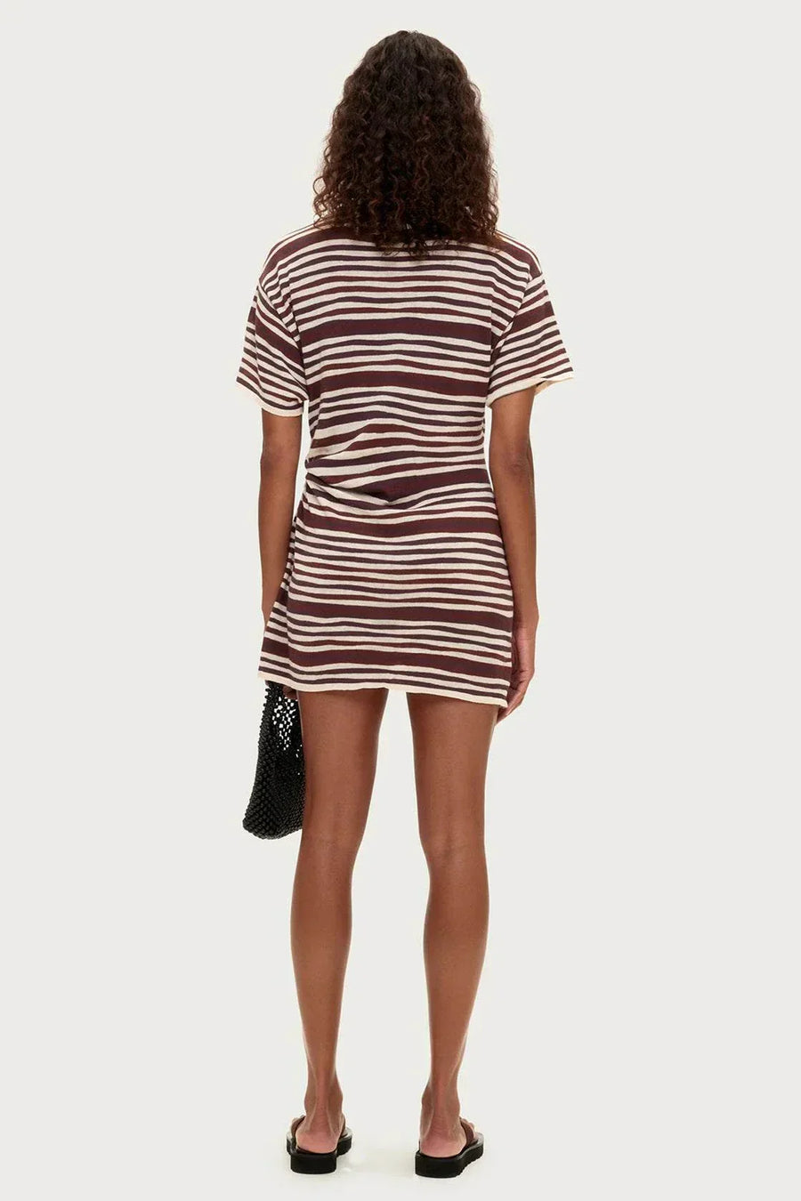 Zulu and Zephyr T-Shirt Knit Dress Chocolate Stripe