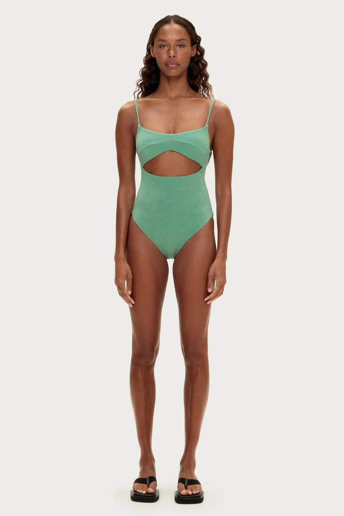 Zulu and Zephyr Towelling One Piece Green