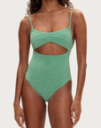 Zulu and Zephyr Towelling One Piece Green