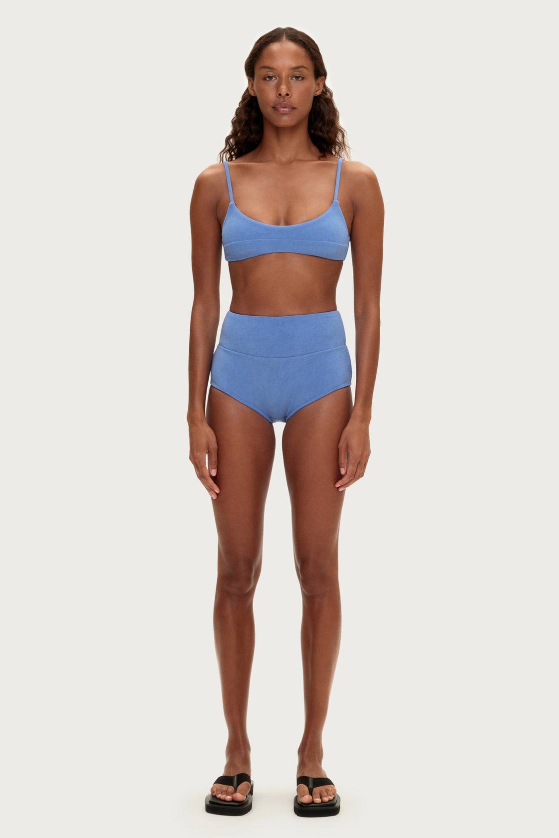 Zulu and Zephyr Towelling Bralette Top Blue