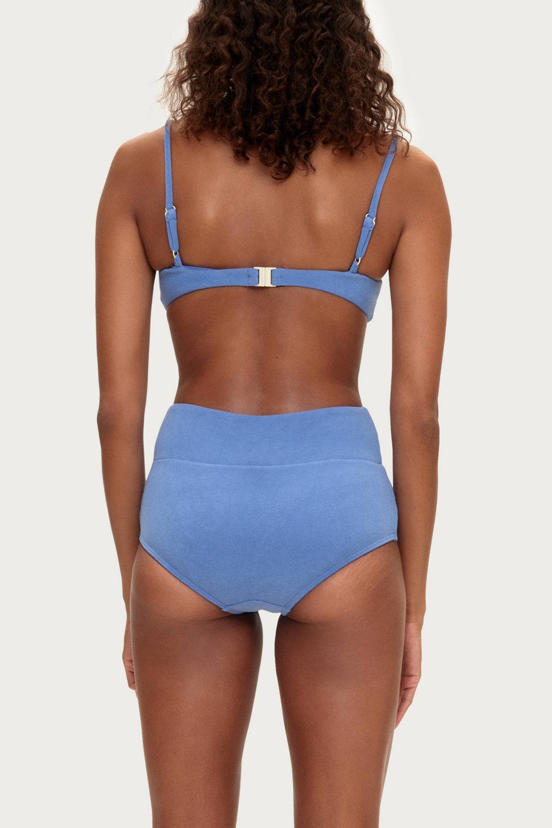 Zulu and Zephyr Towelling Bralette Top Blue