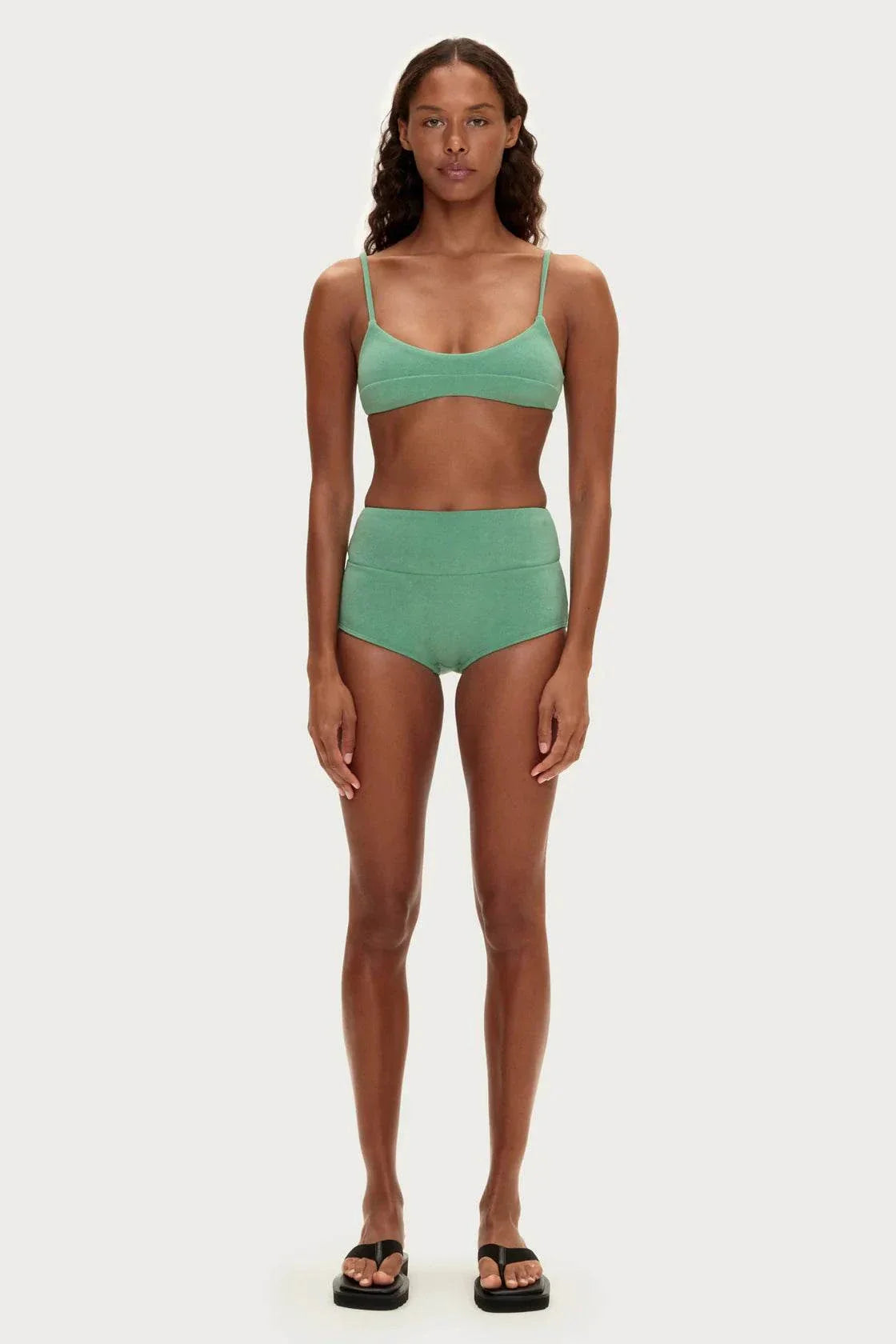Zulu and Zephyr Toweling Bralette Top Green