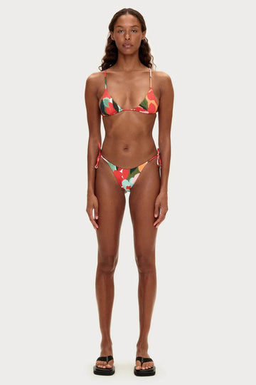 Zulu and Zephyr Triangle Top Red Floral Print