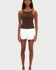 Zulu and Zephyr Textured Knit Tank Chocolate