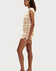 Zulu and Zephyr Textured Knit Mini Dress Natural Stripe