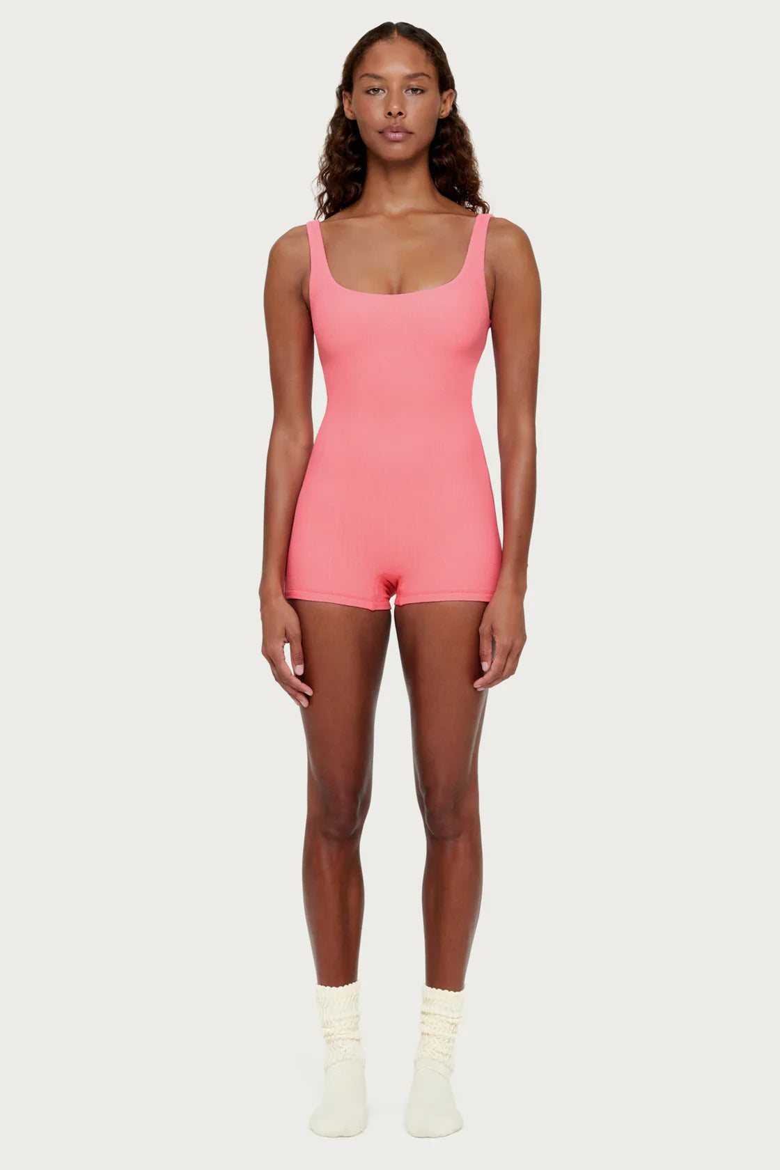 Zulu and Zephyr Waffle 2 Inch Bodysuit Pink