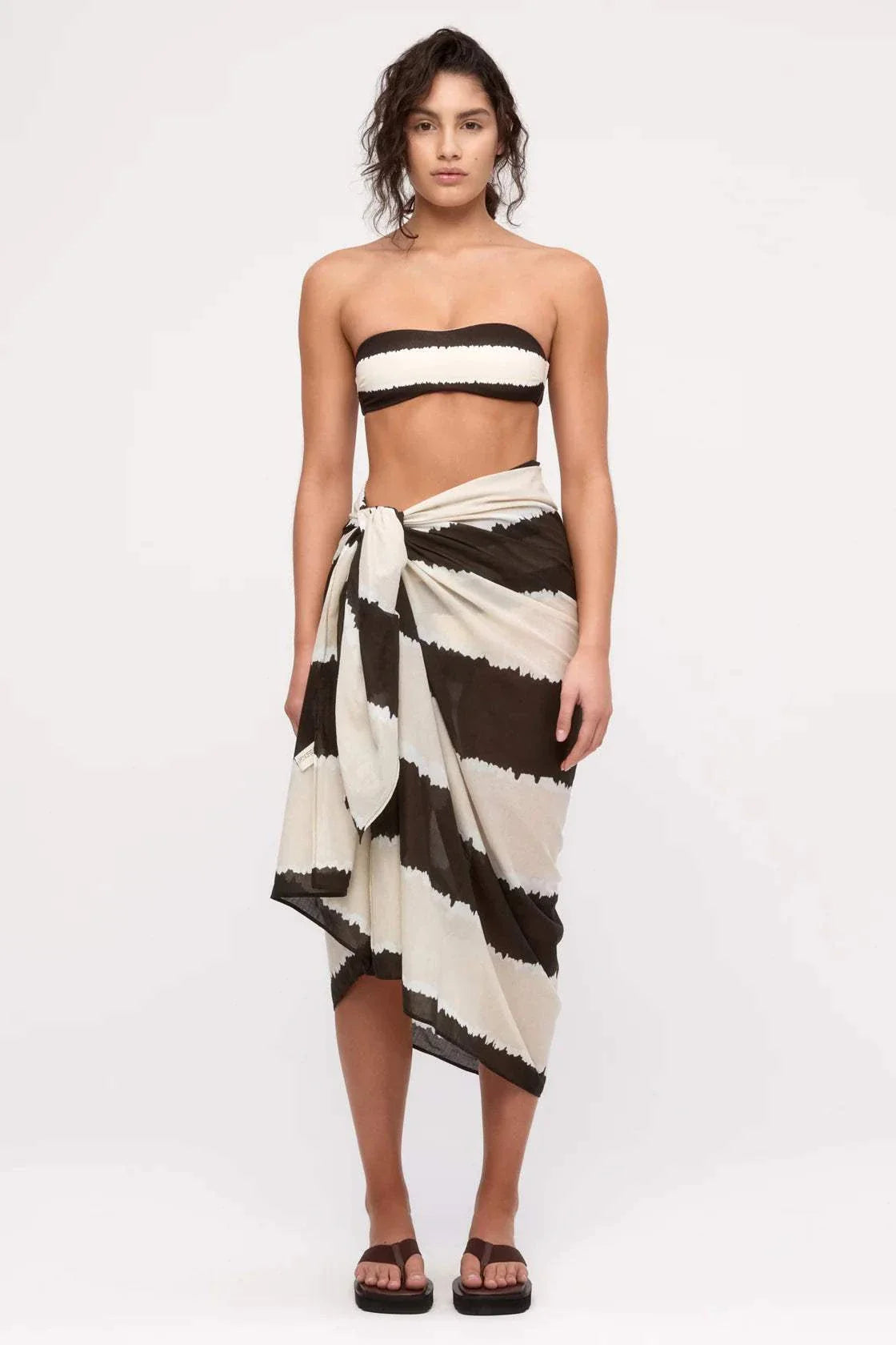 Zulu and Zephyr Bandeau Top Tye Dye Stripe