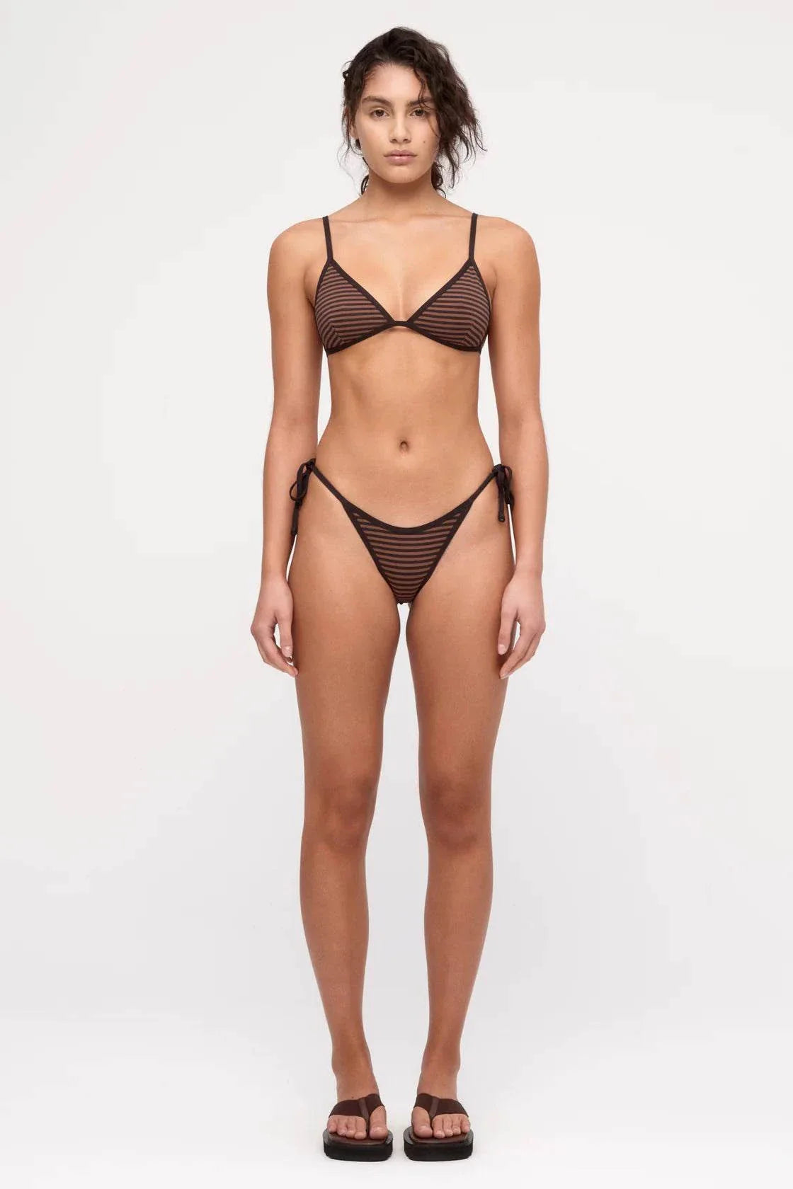 Zulu and Zephyr Triangle Top Brown Stripe