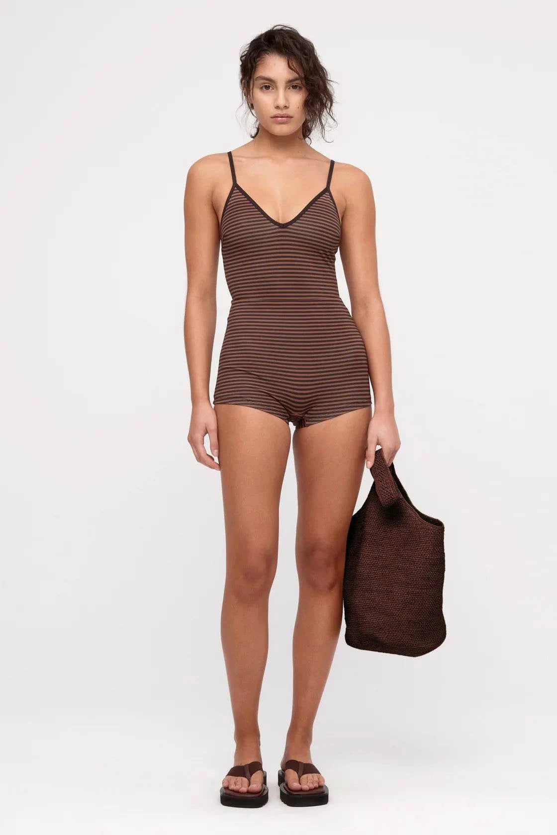 Zulu and Zephyr Raffia Bucket Bag Walnut