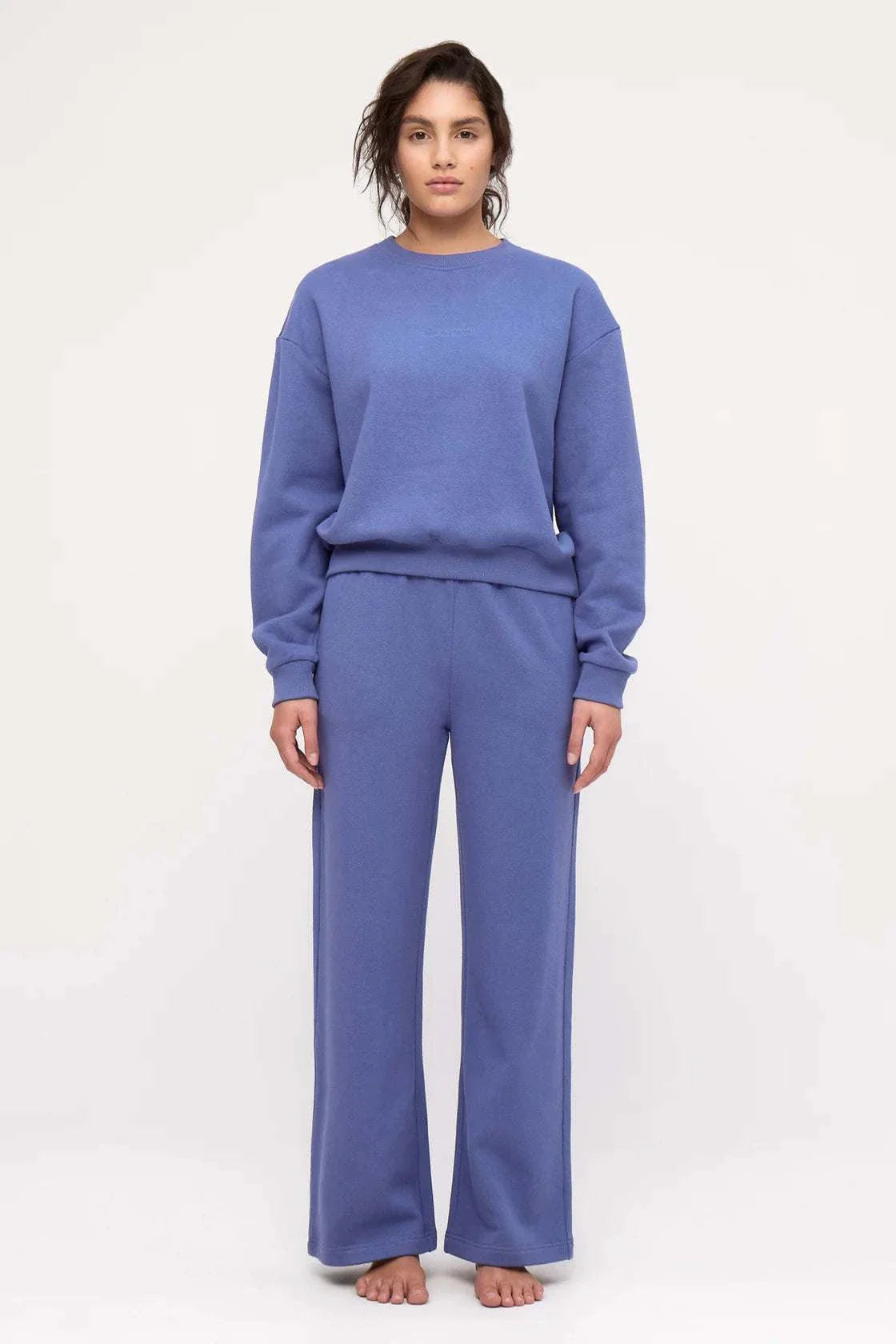 Zulu and Zephyr Fleece Sport Sweatshirt Blue Solid